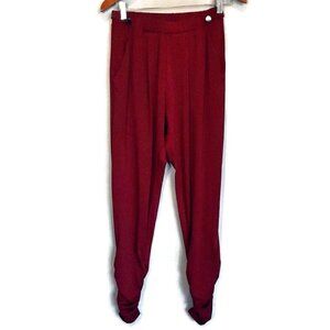 3/$20 Another Story Burgundy Ruched Ankle Pants Womens Size Small Red